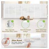 $89 Retractable Baby Gate 150in, 42in, Reinforced Strip, 12ft Wide