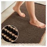 $70 Waffle Runner Rug 60x24, Non-Slip, Quick-Dry, Khaki/Black