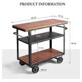 $139 Diwhy Industrial 3-Tier Rolling Utility Storage Cart with Wood
