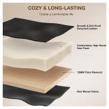 $139 29in Leather Bar Stools Set of 2, Counter Height, High Back Black