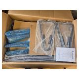 $139 29in Leather Bar Stools Set of 2, Counter Height, High Back Black