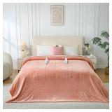 Heated Queen Blanket, Dual Control, 8 Heat, 10h Auto-Off, Pink