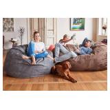 $100 Lumaland 3ft Medium Bean Bag Chair with Microsuede Cover, Purple