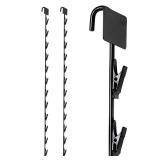 3 Pack Clip Strip Black, 31" Long, 12 Hook Stations
