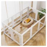 $190 Clear Acrylic Dog Playpen, Indoor Transparent Pet Pen, Wooden