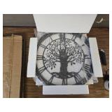 $66 Micasso Wall Clock 21-Inch Farmhouse Tree of Life Metal Frame