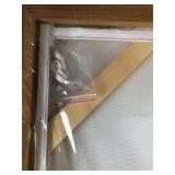 $110 Framed Abstract Wall Art Green White Gold Lines Boho Canvas 24x48