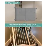 59-Inch Retractable Baby/Dog Gate, 34-Inch Tall; Reinforced Strip