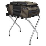 Folding Suitcase Stand - Fully Assembled Luggage Rack, Chrome
