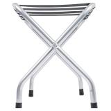 Folding Suitcase Stand - Fully Assembled Luggage Rack, Chrome