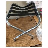 Folding Suitcase Stand - Fully Assembled Luggage Rack, Chrome