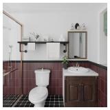 $90 Clothes Rack 42in Wall Mounted with Black Wood Shelf, Heavy Duty