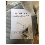 $90 Clothes Rack 42in Wall Mounted with Black Wood Shelf, Heavy Duty