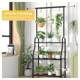 Simple Trending Plant Stand, 3-Tier Metal Shelf, Black