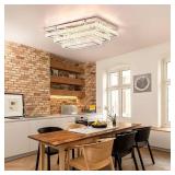 $116 Finktonglan Crystal LED Ceiling Light 20 Rectangular Dimmable