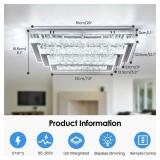 $116 Finktonglan Crystal LED Ceiling Light 20 Rectangular Dimmable