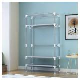 $51 Portable Clothes Closet with Rolling Doors - Gray