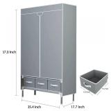$51 Portable Clothes Closet with Rolling Doors - Gray