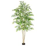 $120 Nafresh Tall UV-Resistant Ficus Tree Artificial, 7ft