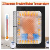 $180 2-Person Steam Sauna Tent 2 Steamers 2 Chairs 71x49x36 Black