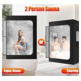 $180 2-Person Steam Sauna Tent 2 Steamers 2 Chairs 71x49x36 Black