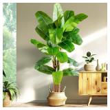 $170 7.2ft Artificial Banana Tree - Tall Indoor/Outdoor Banana Plant