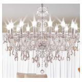 $241 Clear 12-Light K9 Crystal Chandelier with 12x5W LED Bulbs