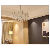 $241 Clear 12-Light K9 Crystal Chandelier with 12x5W LED Bulbs