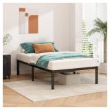 Metal Platform Bed Frame, 18-Inch Tall, No Box Spring, Twin, Black