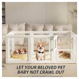 $149 Clear Acrylic Dog Playpen Indoor, Easy Assemble, 23.6"H, 8pcs