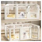 $149 Clear Acrylic Dog Playpen Indoor, Easy Assemble, 23.6"H, 8pcs