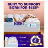 $120 Dual Layer 4-Inch Memory Foam Mattress Topper with 2-Inch Pillow