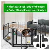 $62 Puppy Playpen 6 Panels, 24in H, With Doors, Black