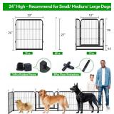 $62 Puppy Playpen 6 Panels, 24in H, With Doors, Black