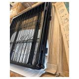 $62 Puppy Playpen 6 Panels, 24in H, With Doors, Black