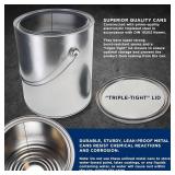 12 Pack 1 Gallon Metal Paint Cans with Lid, Bail Handle