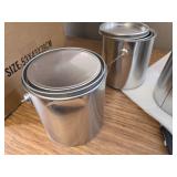 12 Pack 1 Gallon Metal Paint Cans with Lid, Bail Handle