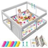 $50 Baby Playpen with Mat, 50x50 Inch Waterproof Playpen for Babies