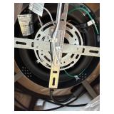 $100 19" Farmhouse Flush Mount Ceiling Fan Light with Remote, 6 Speeds