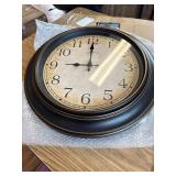 18 Inch Vintage Wall Clock - Battery Operated, Silent, Bronze