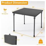 $59 34" Folding Table, Portable Card Table with Collapsible Legs, Grey