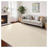 $110 Washable Area Rug 8x10 ft White Non-Slip Living Room Kitchen Rug