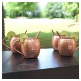BOLD & DIVINE Moscow Mule Copper Mugs 16 oz, Set of 4