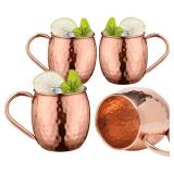 BOLD & DIVINE Moscow Mule Copper Mugs 16 oz, Set of 4