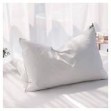 $80 King Size Feather-Down Pillows, 2-Pack, Organic Cotton Cover 20x36