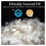 $80 King Size Feather-Down Pillows, 2-Pack, Organic Cotton Cover 20x36