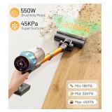 Cordless Vacuum Cleaner, 45Kpa/550W Stick Vacuum with Touch Screen, Max 65M