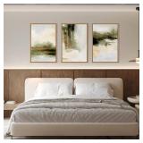 $130 KAIRNE Green Abstract Framed Canvas Wall Art Set, 24x36