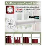 ALLZONE Tension Curtain Rod, 83-123 in, No Drilling, White