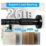 Tension Curtain Rod Black Shower Rod 40-166IN Extra Long Adjustable Tension